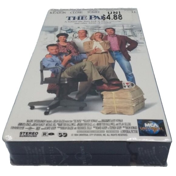 The Paper VHS New Sealed Watermarks Michael Keaton Randy Quaid Glenn Close Video - Picture 6 of 8
